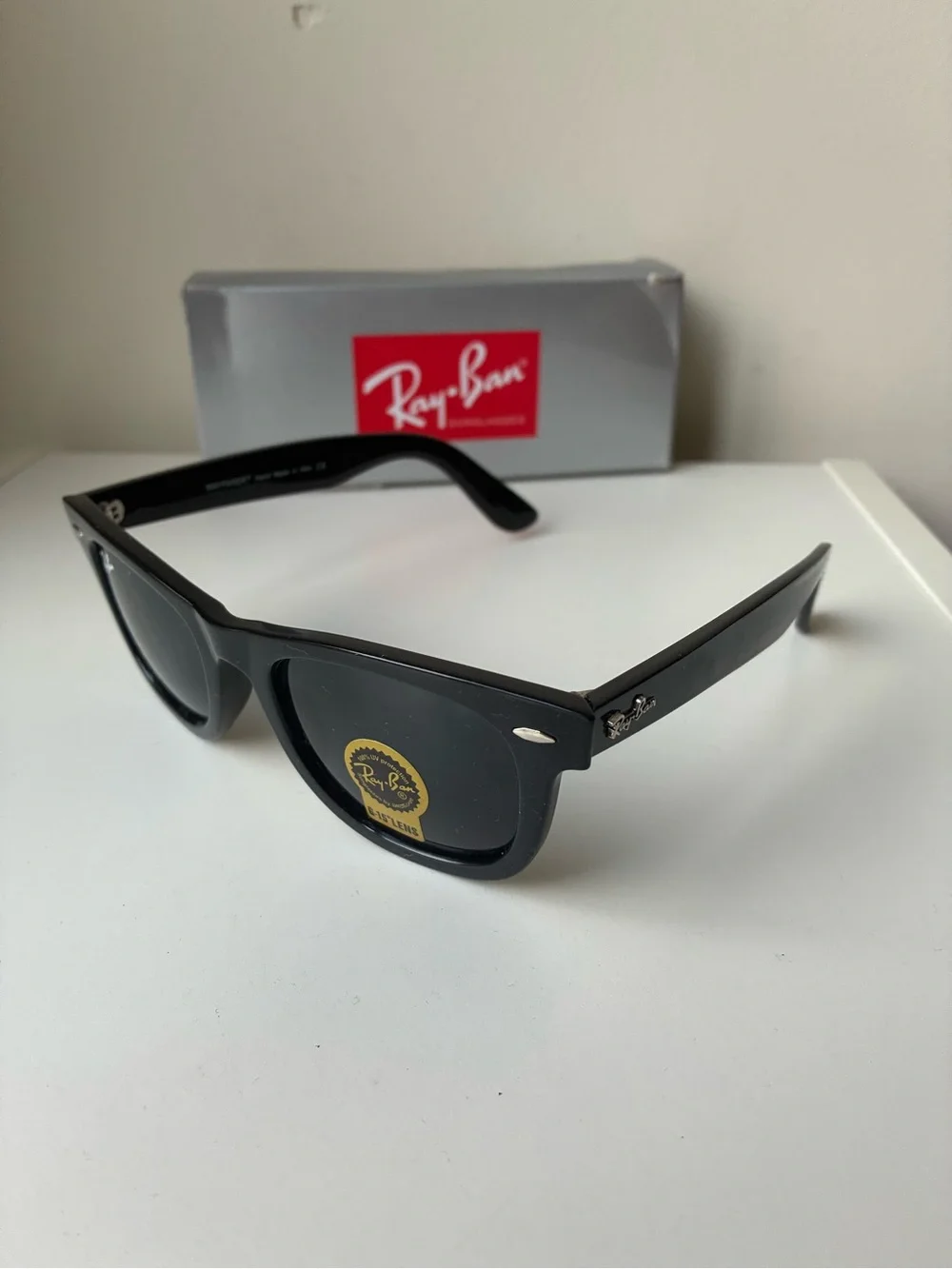 Ray-Ban Black Wayfarer Sunglasses with Dark Lenses